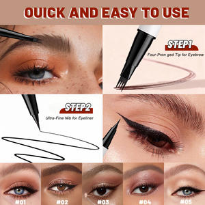 Lápiz Delineador de Ojos y Cejas Profesional de Doble Punta, 5 Colores, Resistente al Agua, con Micro Puntas para Cejas Naturales, Delineador Líquido Ultrafino - Product Image 4