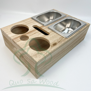 Wood Sofa Couch Snacks <strong>Caddy</strong> with Cup Holder Wooden Snack Serving Crate - Product Image 3