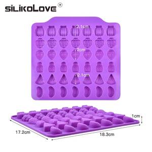 MUYULINS Factory 42-Cavity Fruit-Shaped LFGB Platinum Non-Stick BPA-Free <b>Silicone</b> Jelly Gummy Candy Mold - Product Image 3