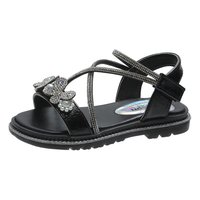 Sandales personnalisées pour enfants OEM ODM avec strass et motif floral, sangle réglable, semelle antidérapante, directement de l'usine pour les détaillants de chaussures pour enfants