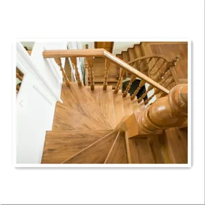 कस्टम लक्जरी ओक ठोस लकड़ी सीढ़ियों