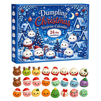Calendrier de l'Avent Noël 2026 : Lot de 24 Jouets Squishy Doux et Mignons en Forme de Dumpling, Boîte Surprise de Fêtes