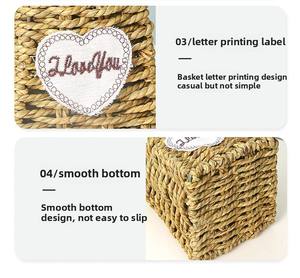 Paniers de fleurs tissés <span class=keywords><strong>à</strong></span> la main paniers de décoration de cadeaux panier de fruits rond en jonc de mer avec poignée - Product Image 5