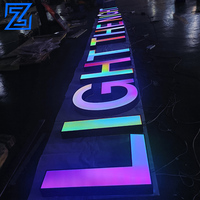 Enseigne lumineuse LED RGB en acier inoxydable pour extérieur, lettres en relief 3D, éclairage frontal, enseignes personnalisées