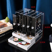 Haute qualité, vente en gros, boîte de présentation transparente pour la maison, tiroir de rangement, organisateur de bijoux, boîtes à bijoux en acrylique