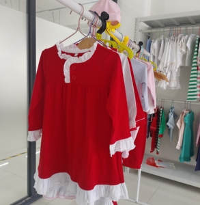 Wholesale autumn Casual Blank plaid Long Sleeve O-Neck Cotton high-quality christmas Embroidery <strong>tartan</strong> <strong>Baby</strong> Girl <strong>Dresses</strong> - Product Image 6