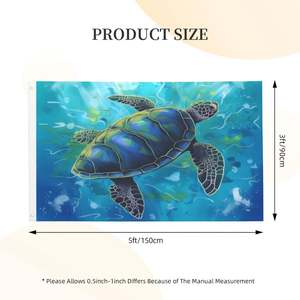 Drapeau de plage tortue 3x5 pieds, bannière double face pour les fêtes, le jardin, la cour, la décoration intérieure et extérieure - Product Image 2