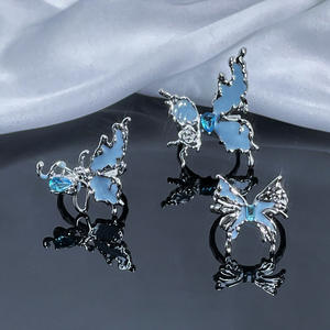 <span class=keywords><strong>2025</strong></span> Новое кольцо с синей бабочкой различного дизайна большое необычное красивое романтическое женское кольцо с бабочкой - Product Image 3