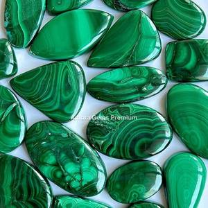 Piedra preciosa suelta cabujón de malaquita natural para la fabricación de joyas, piedra pulida de color verde profundo, ideal para colgantes de anillos - Product Image 4