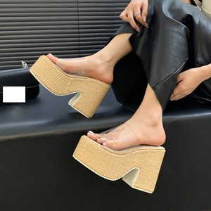 2025 Ultra-High Waterproof PVC Platform Wedge <b>Heel</b> Sandals for Women Breathable Spring/ Autumn High <b>Heels</b> Comfort Cushioning - Product Image 6
