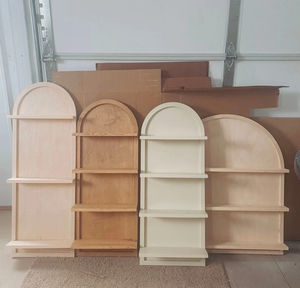 Wandhängende Bücherregale Wohnzimmer Badezimmer Regal Dekor gebogen gewölbtes Holz Boho-Dekor Wanddekor Aufbewahrung - Product Image 6