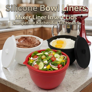 Hugebirds Food Grade Durable Foldable Silicone Bowl Liners Mixer Insert Lids Oven Safe Dishwasher Safe Compatible <strong>KitchenAid</strong> - Product Image 1