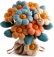 Coussin Vente Chaude Main Fleur En Peluche Jouets Hambourg En Peluche En Peluche Jouets Saint Valentin En Peluche Bouquet De Fleurs Cadeau