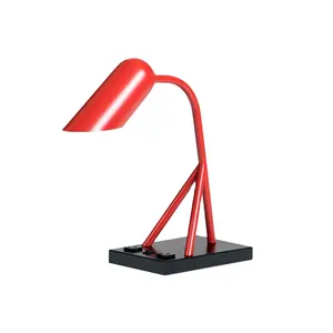 UL ברשימה מריוט Towneplace סוויטות מלון פרויקט אוסף OEM מפעל אדום קשת 7W LED מנורת שולחן עם שקע USB יציאת