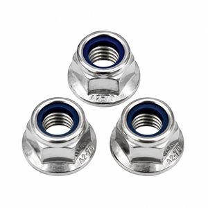 Tuerca de seguridad de nylon con brida Xinding M12 de acero inoxidable A2-70 antiaflojamiento - Product Image 5