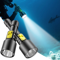Lampe de poche de plongée sous-marine Led extérieure professionnelle lampe de poche tactique à lumen élevé lumière de torche Rechargeable Super lumineuse