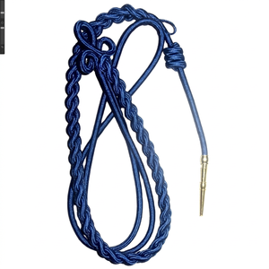 Cinturón de exportación OEM al por mayor, personalizado francés, 100% ecológico, con cordón de seda y aiguillettes de alambre de oro para uniformes ceremoniales y desfiles. - Product Image 1