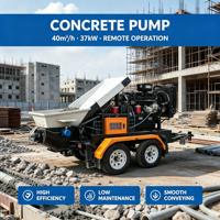 Pompe à béton diesel économique, pompe à béton à faible coût, petite pompe à ciment pour projets à petit budget