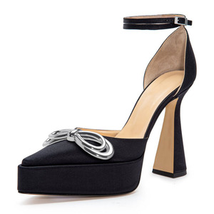 <span class=keywords><strong>Scarpe</strong></span> con <span class=keywords><strong>Tacco</strong></span> Alto e Plateau a Punta con Cinturino alla Caviglia per <span class=keywords><strong>Donna</strong></span>, Modello 2022 con Fiocco e <span class=keywords><strong>Tacco</strong></span> Grosso - Product Image 2