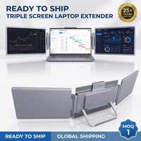 Extensor de Pantalla Triple Plegable de 14 Pulgadas para Portátil, Monitor Portátil IPS FHD de Doble Lado, Plug and Play para PC Portátil OEM