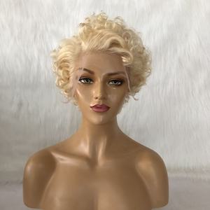 วิกผมทรงพิกซี่สีบลอนด์ขายดีของ Alia วิกผมคุณภาพสูงทรงพิกซี่สั้นแบบ<span class=keywords><strong>หยิก</strong></span> วิกผมลูกไม้ 13x4 13x6 ทรงผมพิกซี่บราซิล - Product Image 6