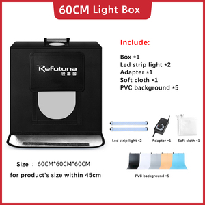 60cm Faltbare LED-Fotobox Dimmbares Studio-Aufnahmezelt für Produktfotografie Schmuck-Aufnahmen Würfel-<span class=keywords><strong>Softbox</strong></span> - Product Image 2