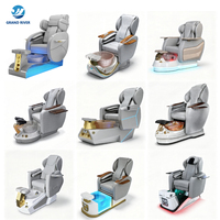Fauteuil de pédicure personnalisé en gros avec massage, fauteuil de pédicure de luxe pour salon de beauté, fauteuil de manucure et pédicure avec éclairage
