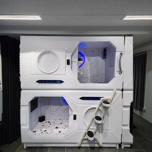 Diseño de cápsula espacial japonesa individual moderna, cama ignífuga para <span class=keywords><strong>Hotel</strong></span>, hostal, escuela, dormitorio, apartamento de Hospital, Panel de madera hecho - Product Image 5