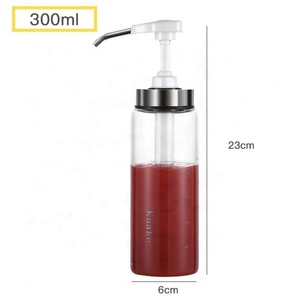 Dispensador de salsa y jarabe en botella de vidrio con cabezal de bomba de presión ancha para salsa picante casera, kétchup y aderezo para ensaladas - Product Image 4