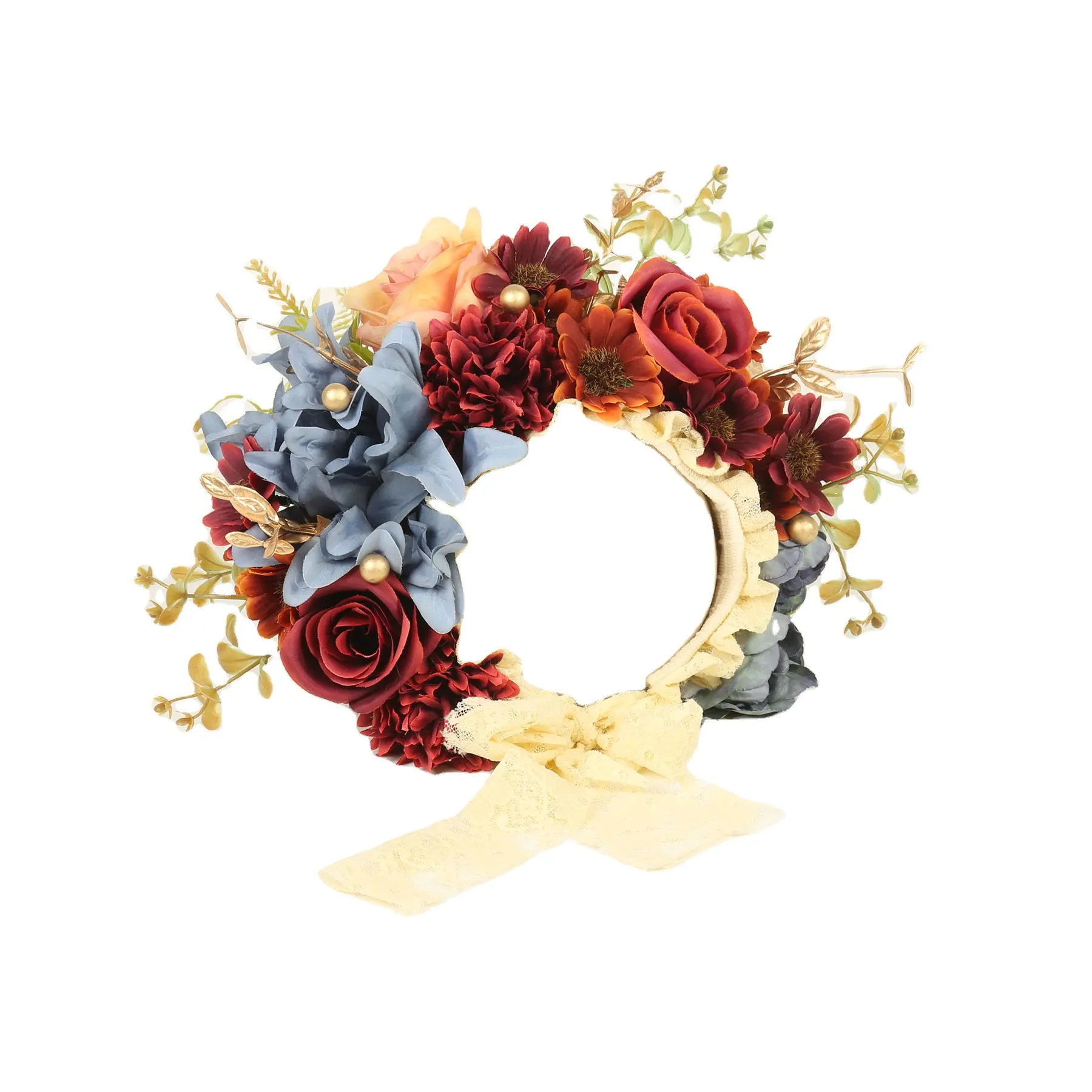 Винтажная шапочка с цветочным рисунком шапочка для маленьких девочек трикотажная шапочка для новорожденных детская обувь кроше реквизит для фотосъемки новорожденных