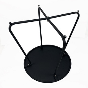 Outdoor Light Weight Top Luxury Center <strong>Round</strong> Wood Coffee Side <strong>Table</strong> with <strong>Black</strong> - Product Image 6