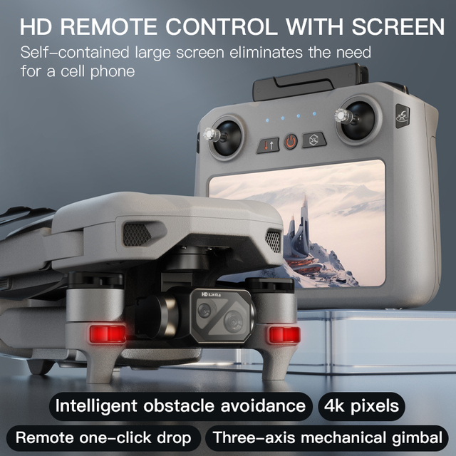 019 GPS Drone Camera 4K 6-Axis Mechanical Gimbal 360 Obstacle Avoidance 6KM 5G WiFi FPV UAV Mapping Professional Plastic Remote