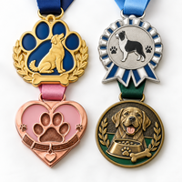 Médailles personnalisées pour animaux de compagnie, récompenses 3D pour chiens avec ruban pour les concours canins, les clubs canins, les compétitions et les événements de reconnaissance
