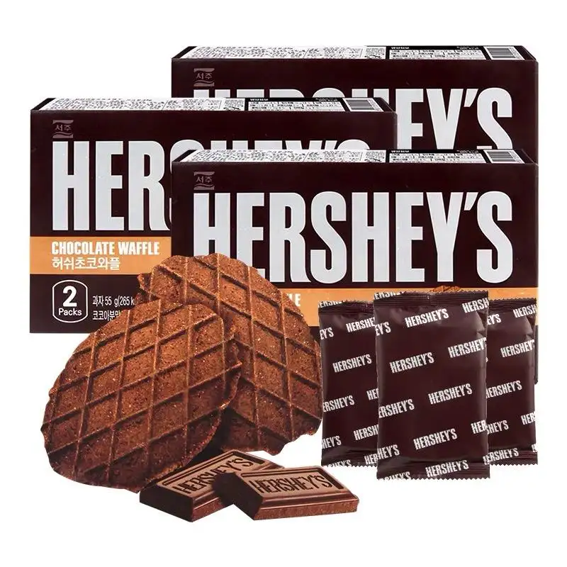 Vente en gros de 55g de biscuits sandwich aux Hersheys coréens serpents exotiques gaufrette à la crème biscuits au chocolat