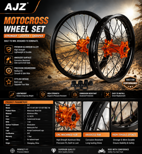Ruedas de Aluminio Anodizado CNC para Motocross EXC/XC/SXF/XCF 21/19'', 125-450cc 2003-<span class=keywords><strong>2023</strong></span>, Alto Rendimiento - Product Image 1
