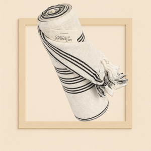 Meilleur prix serviettes de plage en lin turc écologique de qualité supérieure séchage rapide doux rayé sable glands absorbant - Product Image 1