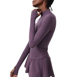 Pantalon de yoga à fermeture éclair moulant et doux pour femmes, taille plus, haut sportif uni - Product Image 1