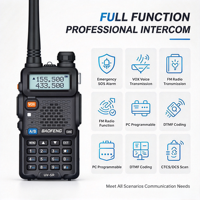 En stock, vente en gros, talkie-walkie Baofeng UV-5R double bande, radio bidirectionnelle portable, interphone longue portée pour les équipes de sécurité