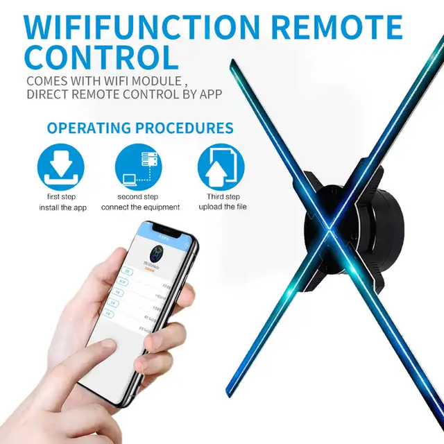 3D Holographic Display 65cm 80cm 100cm 150cm 180cm Hologram Fan 3D Hologram Projector Display Fan