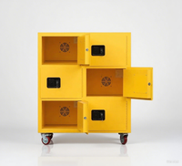 Armoire de stockage de batteries ignifuge et anti-explosion à 6 cellules verrouillable pour véhicules électriques, ordinateurs portables, scooters, ventilateur axial puissant