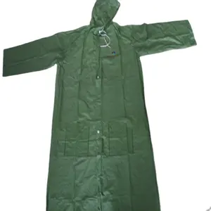 Stock Adult PVC raincoat long sleeve with hood with pocket reusable waterproof plastic raincapes