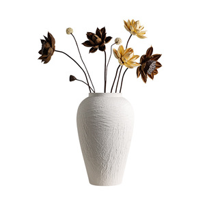 Jarrón de Cerámica Wabi-Sabi Hecho a Mano <span class=keywords><strong>con</strong></span> Textura de Patrón de Piedra para Arreglos Florales de Alta Gama <span class=keywords><strong>y</strong></span> Decoración del Hogar/Hotel - Product Image 5