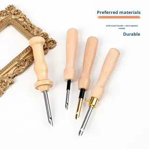Aiguilles <span class=keywords><strong>à</strong></span> broder en laine russe - Design simple, bois écologique et acier inoxydable, outils de tricot DIY - Product Image 3