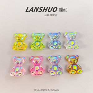 Miniature 3D Teddy Bear Ornament Plastic Resin DIY Jewelry Set Keychain Pendant Desktop Decor Craft Supplies - Product Image 5