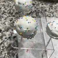 Support de présentation à 2 niveaux en acrylique effet vague d'eau pour cake pops, avec finition dorée, pour confiseries et présentoirs de table