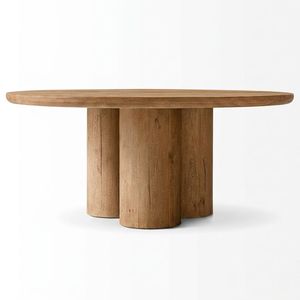 High Heat Finished Oak Wood Round <b>Dining</b> <b>Table</b> Oslo Style Sculptural Furniture for Modern Interior Design - Product Image 2