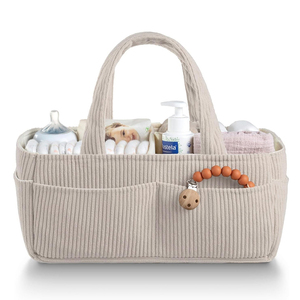 U822, panier de rangement pour bébé en velours côtelé, organisateur de couches pour nouveau-né - Product Image 1