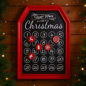 Calendario de Adviento Decorativo de Pizarra para Pared, 31x45cm, con Cuenta Regresiva para Navidad - Product Image 3