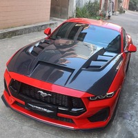 Nouveau capot noir en fibre de carbone humide avec clips de fixation style TF Gen 2 pour Mustang Dark Horse S650 (à fixer par vis)