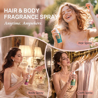 Ensemble de brumes parfumées pour cheveux et corps pour femmes, spray parfumé frais pour cheveux, peau et tissus, parfum léger et longue durée